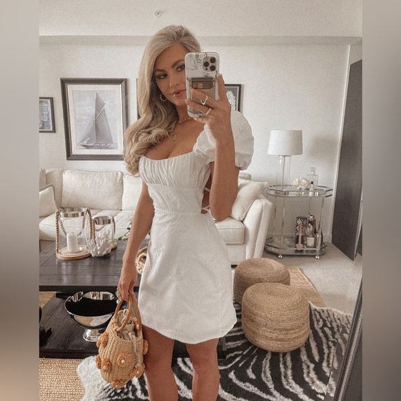 Zara White Openwork Embroidered Dress - Picture 4 of 17